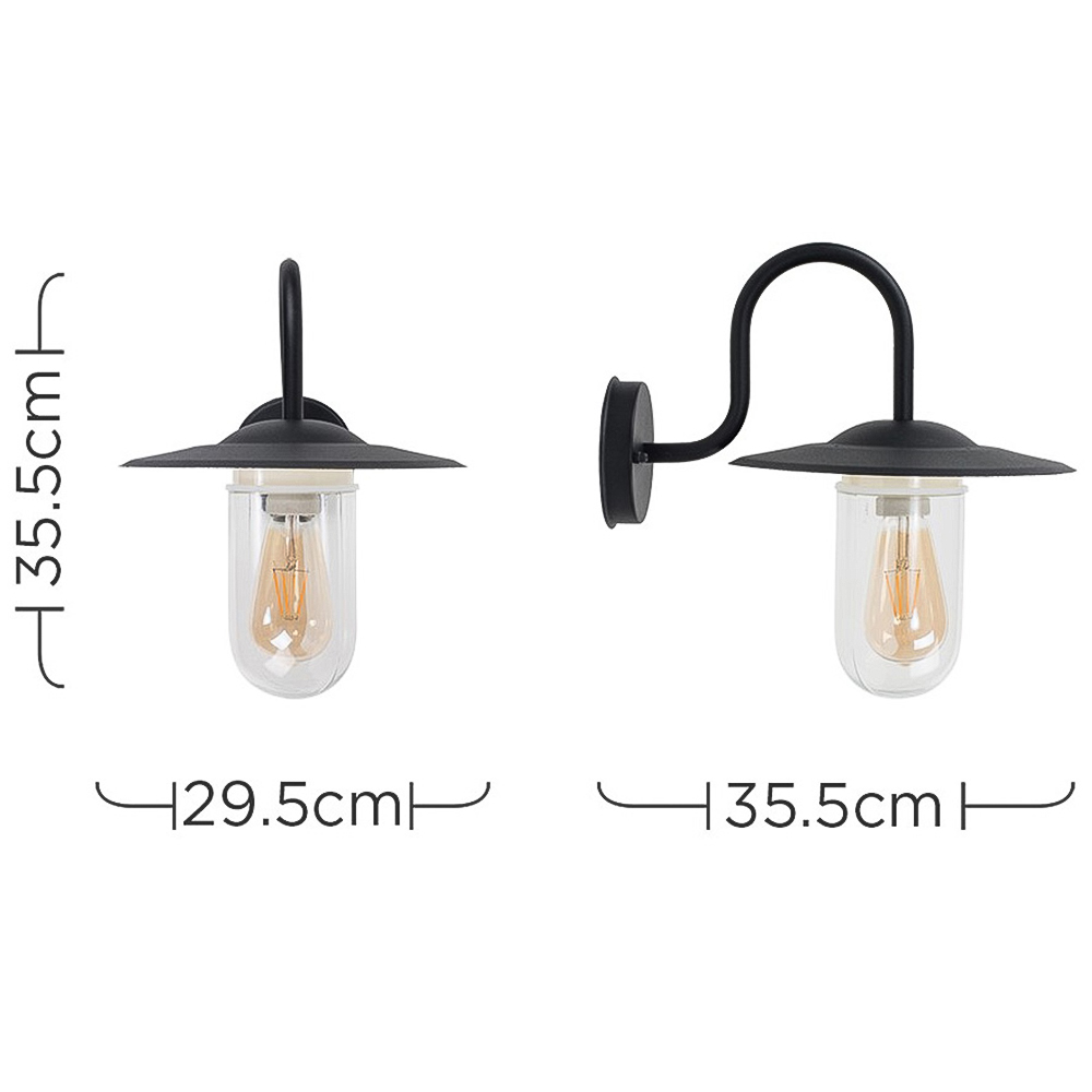 ValueLights Lynton Black Outdoor Wall Lantern Image 7