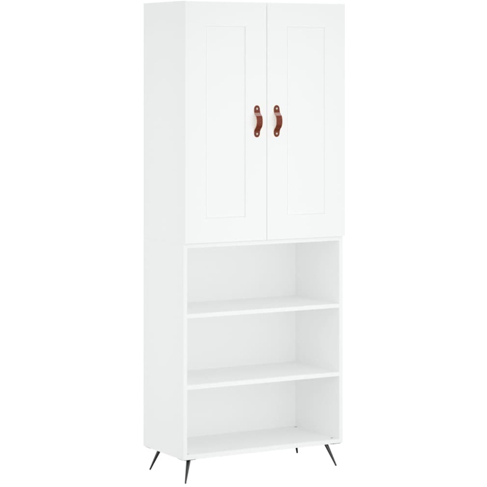 vidaXL 2 Door 3 Shelf White Highboard Image 2