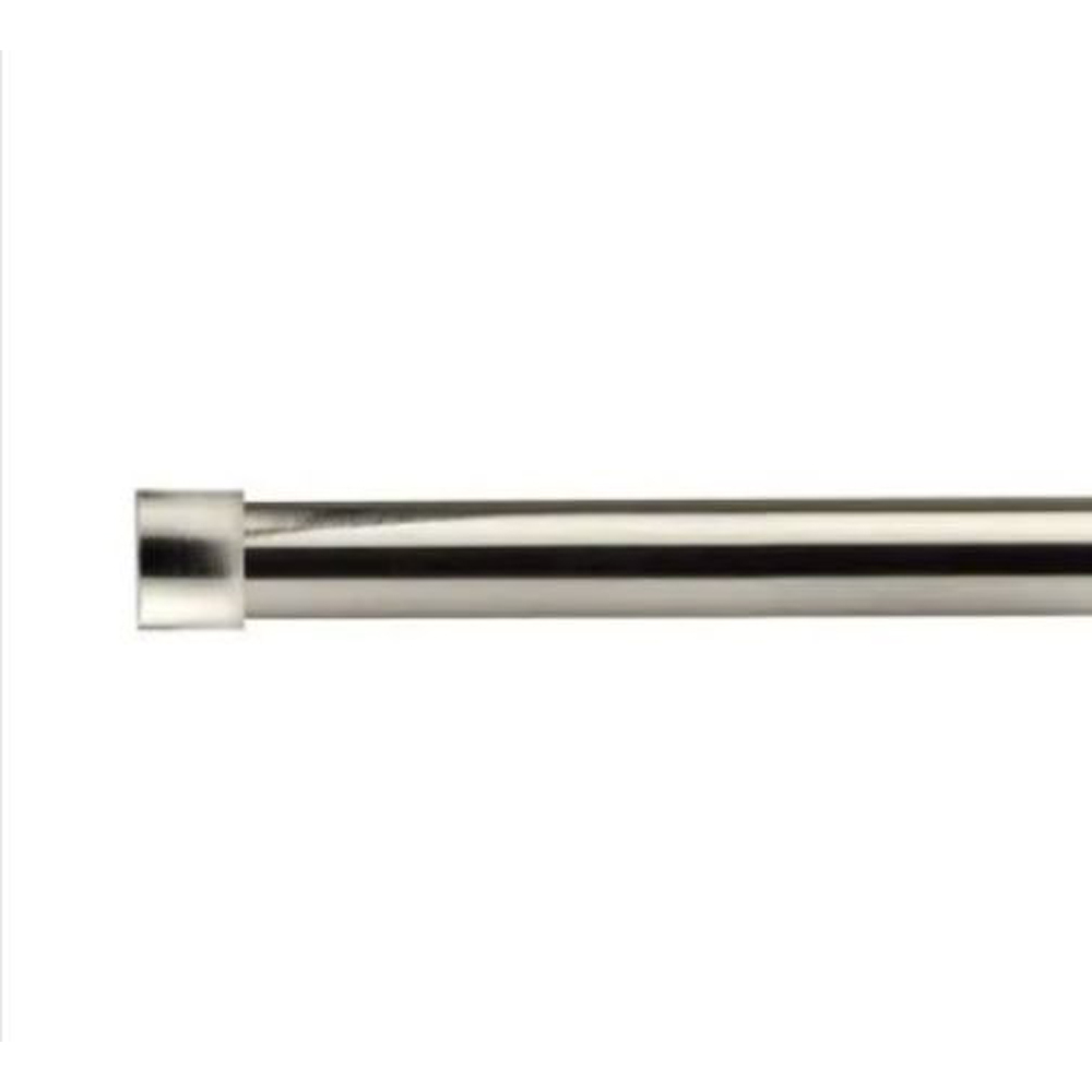 New Edge Blinds Fenton 160-300cm Extendable Brushed Silver Eyelet Metal Curtain Pole Set Image 1