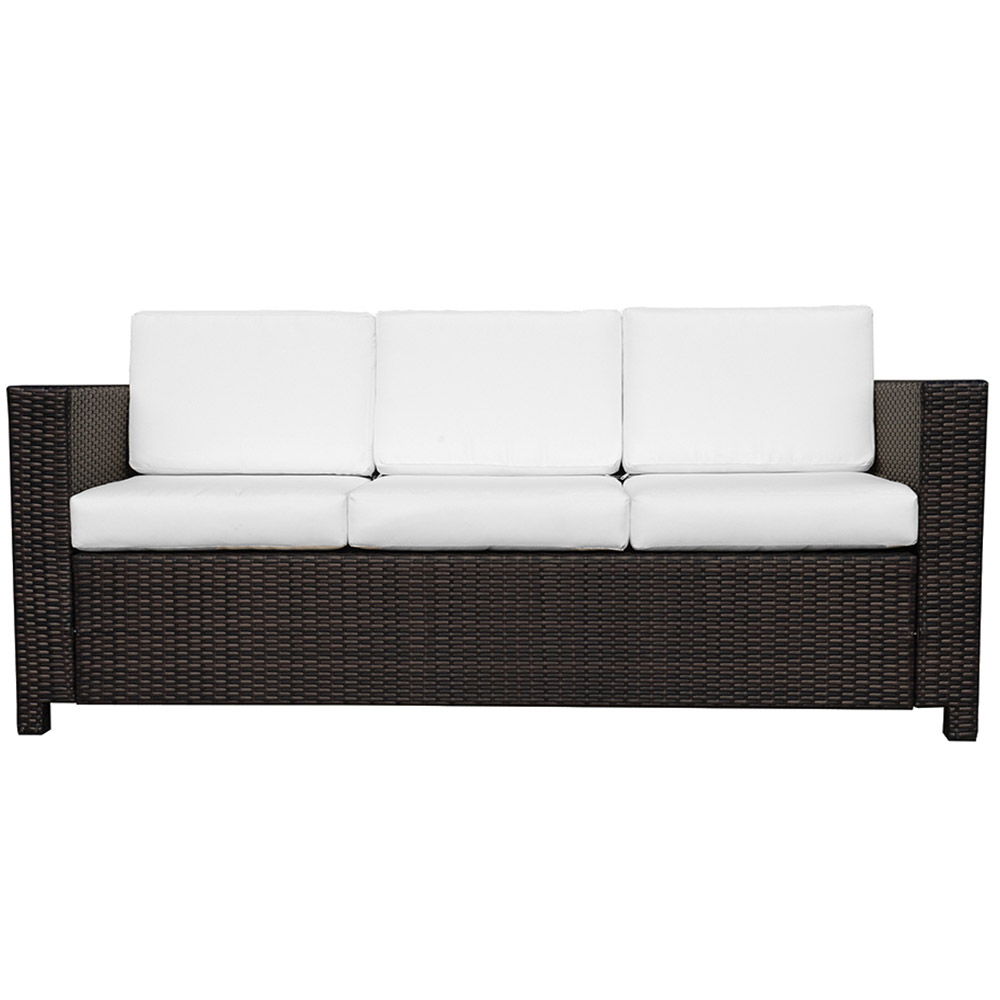 Outsunny 3 Seater Brown Rattan Sofa Image 2