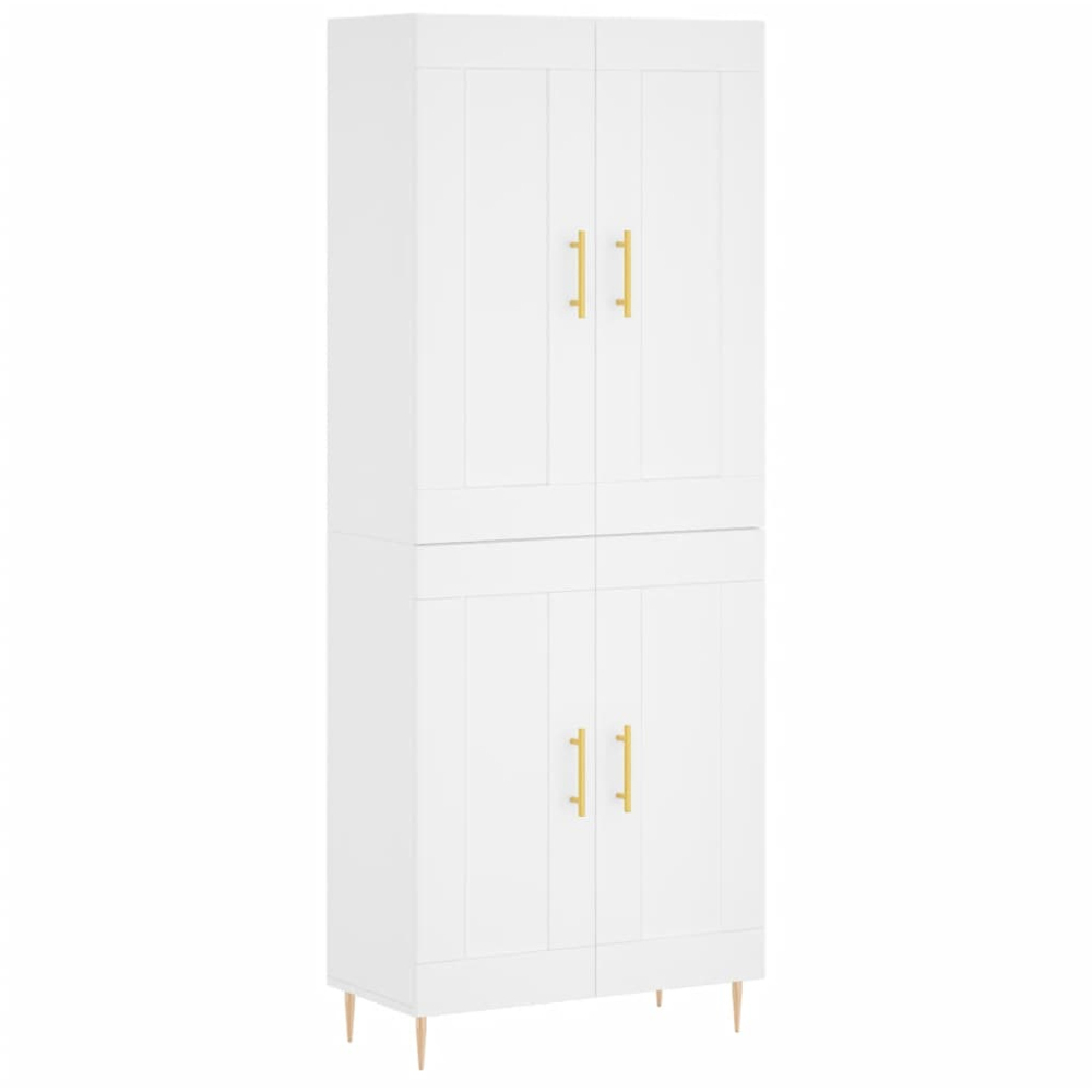 vidaXL 4 Door White Highboard Image 2