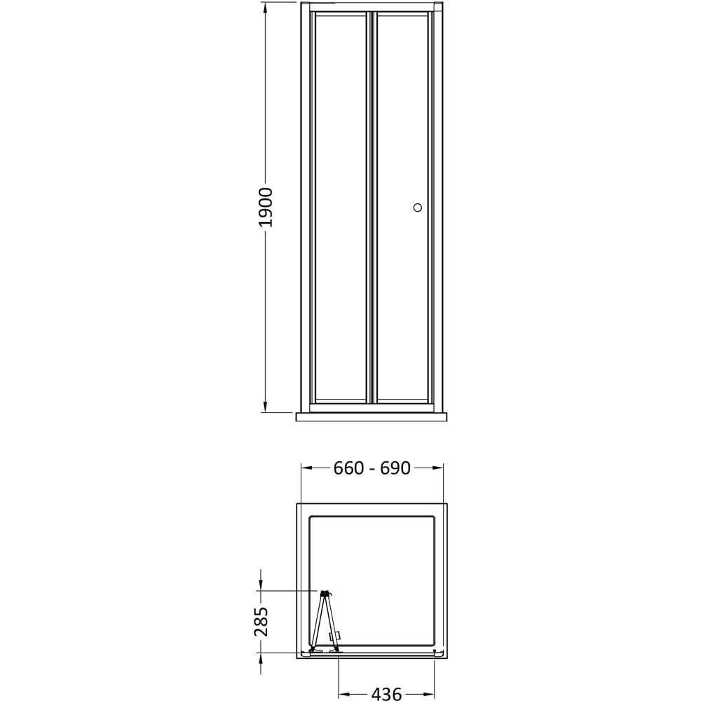 Oem Bi Fold Shower Door 70cm Image 2