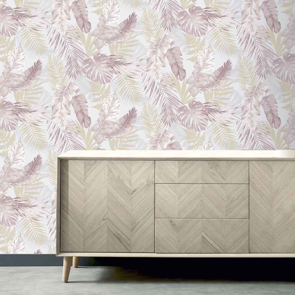 Arthouse Peel & Stick Soft Tropical Blush/Gold Wallpaper Arthouse Peel & Stick Soft Tropical Blush/Gold Wallpaper