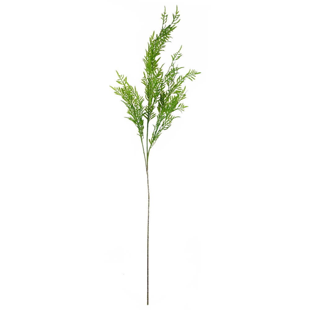 Leaf Yellow Lily and Fern Artificial Flower Bundle with Glass Vase 100cm 8 Pack Image 3