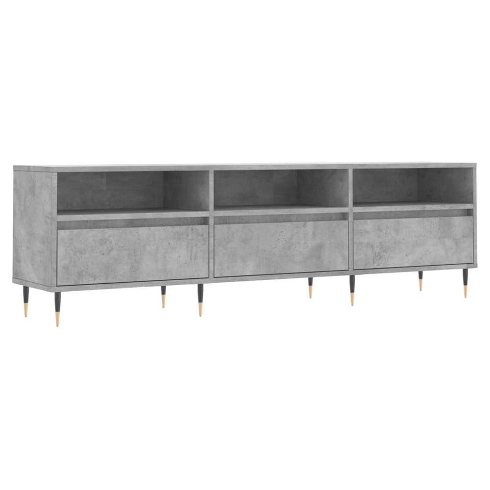 vidaXL 3 Door 3 Shelf Concrete Grey TV Cabinet Image 2