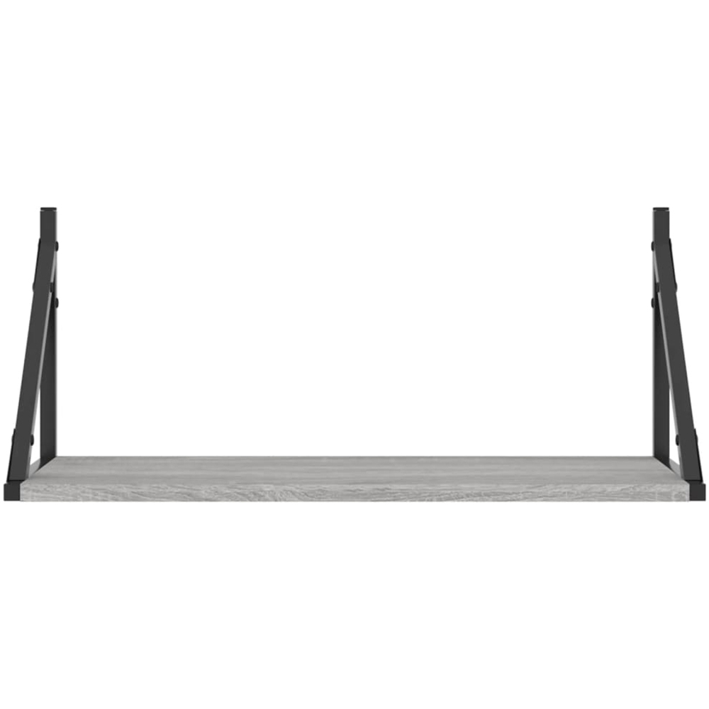 vidaXL 60 x 25 x 25.5cm Grey Sonoma Oak Floating Wall Shelf 2 Pack Image 4