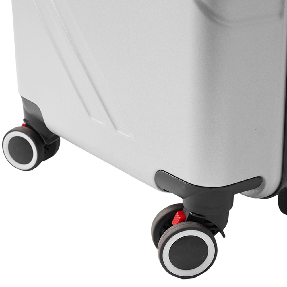 H&O Direct 20 inch Silver Hard Shell Suitcase with Combination Lock Image 4