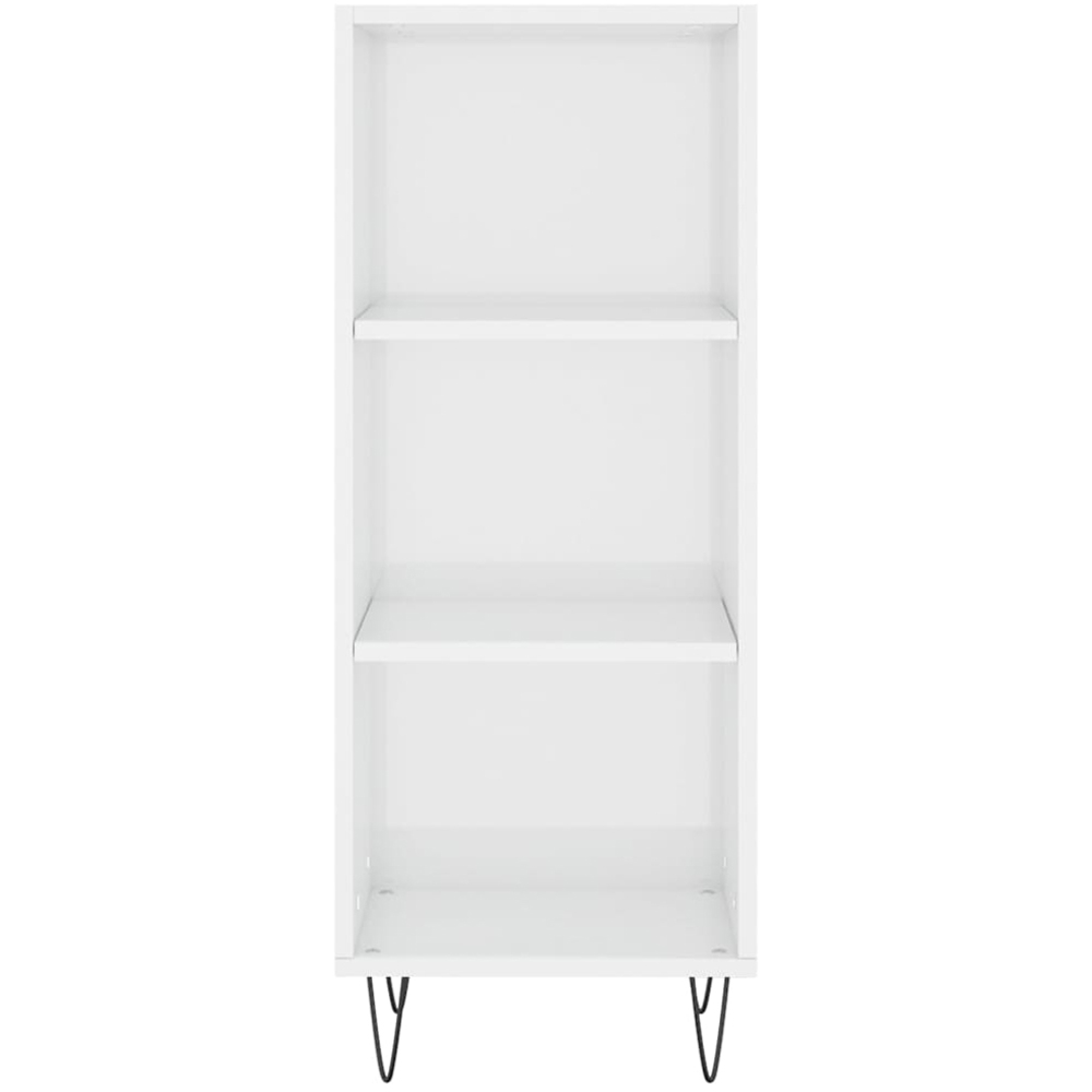 vidaXL 3 Shelf High Gloss White Sideboard Image 4