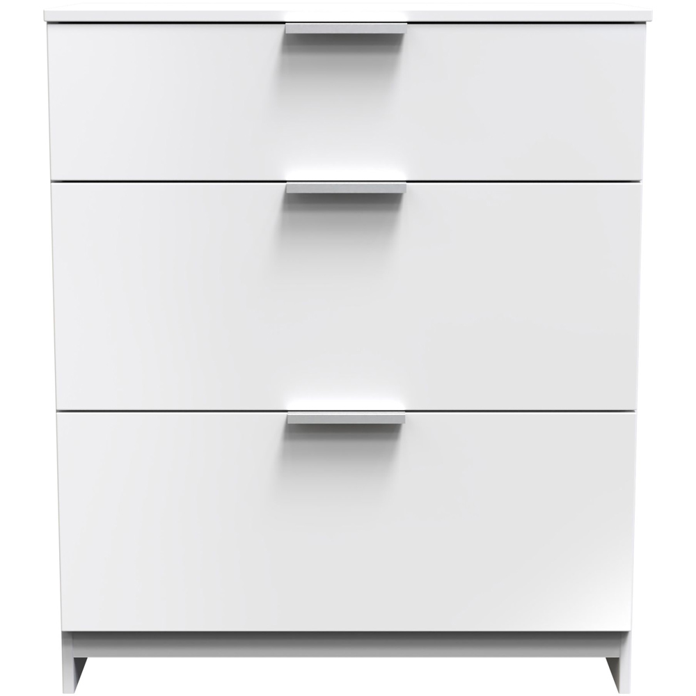 Crowndale Plymouth 3 Drawer White Deep Chest Ready Assembled Image 3