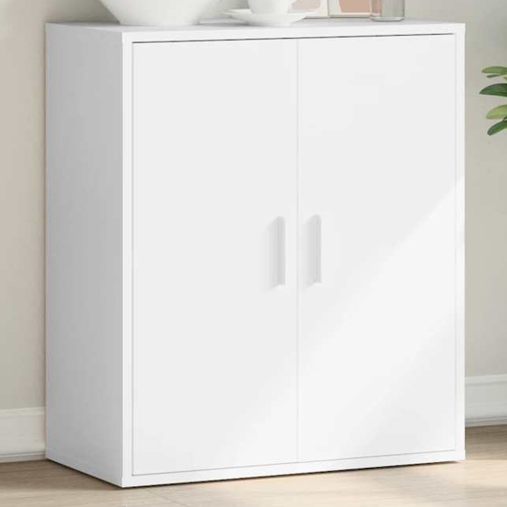 vidaXL 2 Door White Sideboard Image 1