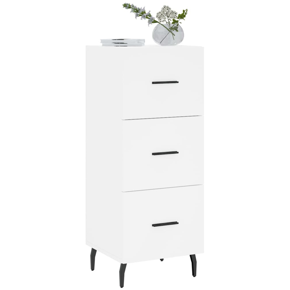 vidaXL 3 Drawer White Sideboard Image 3