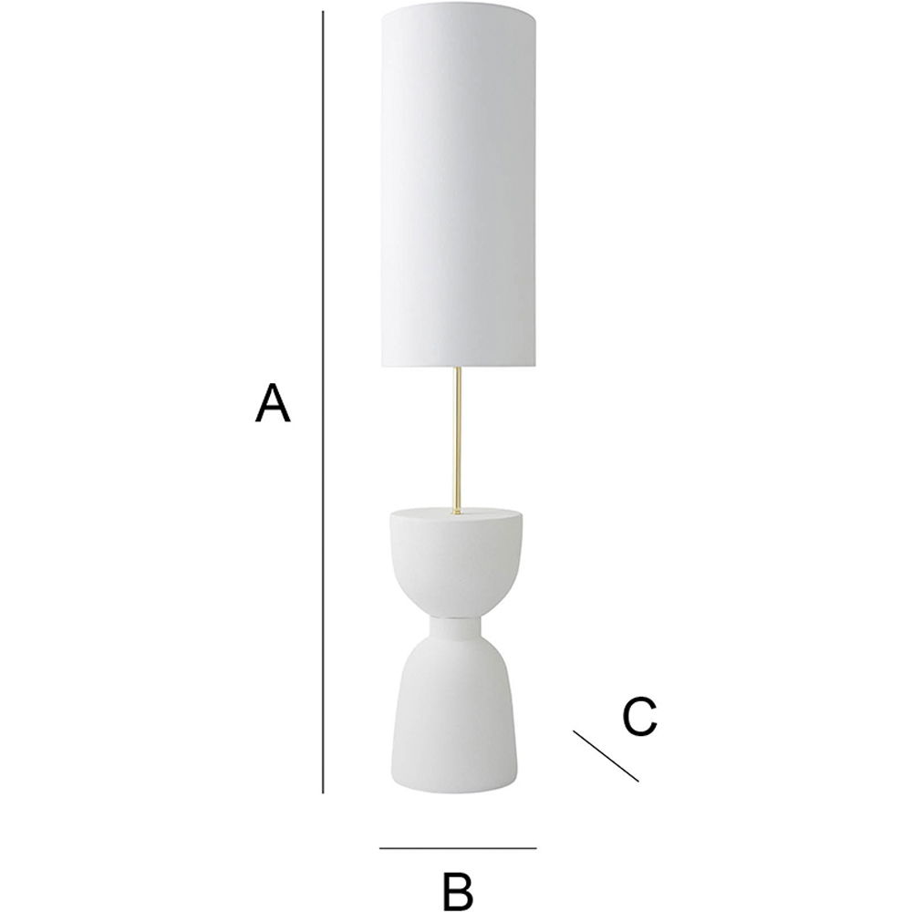 ValueLights Esme Linen Tall Lamp Shade Ceramic Table Base Midi LED Floor Lamp Image 7