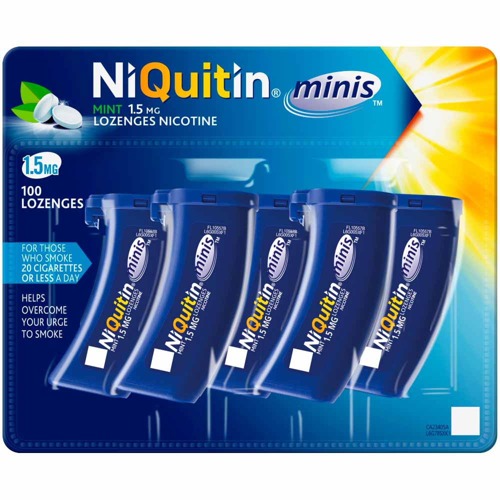 NiQuitin Mini Mint 1.5mg Lozenges 100 pack Image 1