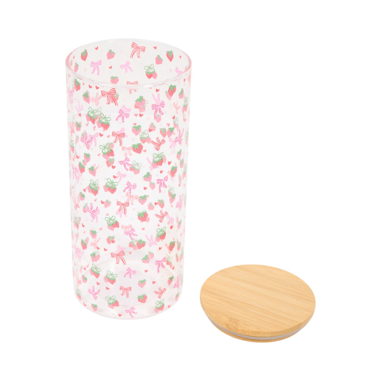 Berry Sweet Glass Jar with Bamboo Lid Clear Image 4