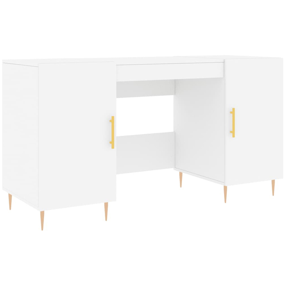 vidaXL 2 Door Computer Desk White Image 2