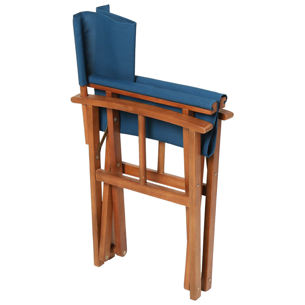 Charles Bentley FSC Eucalyptus Pair Director Chairs Teal Image 5