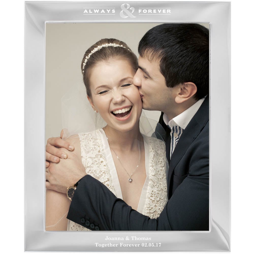 Personalised Memento Personalised Always and Forever Silver Photo Frame 10 x 8 inch Image 1
