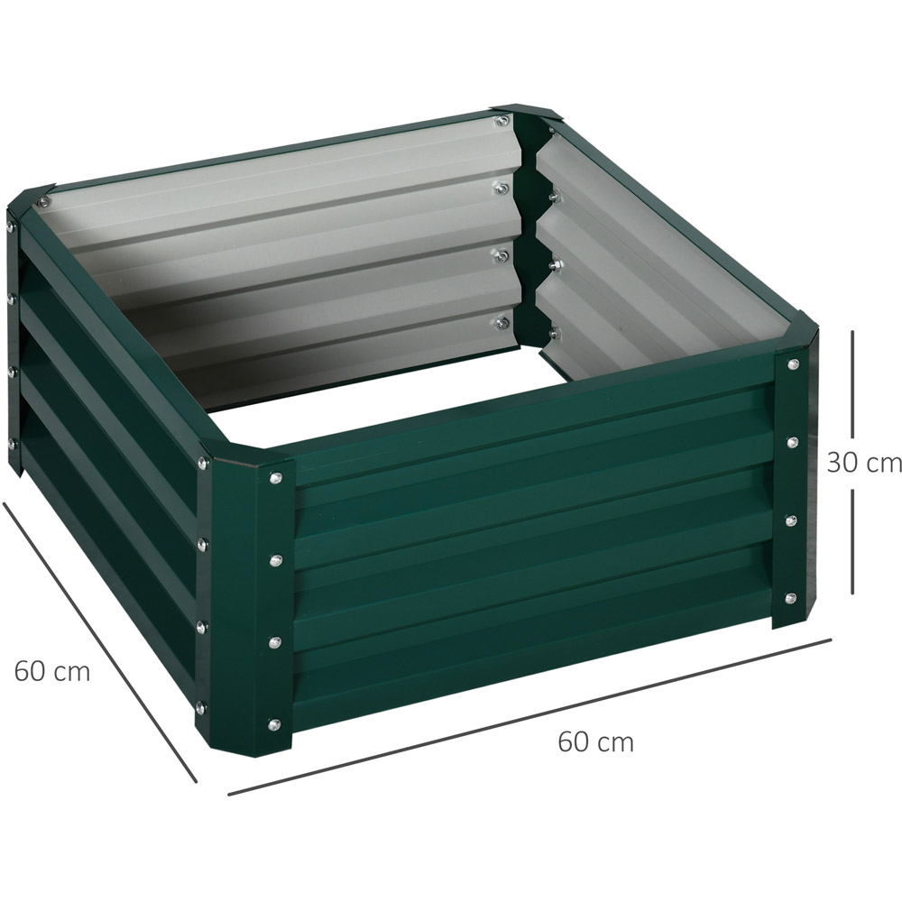 Outsunny Green Raised Garden Bed Galvanised Planter Box Set of 2 Image 7