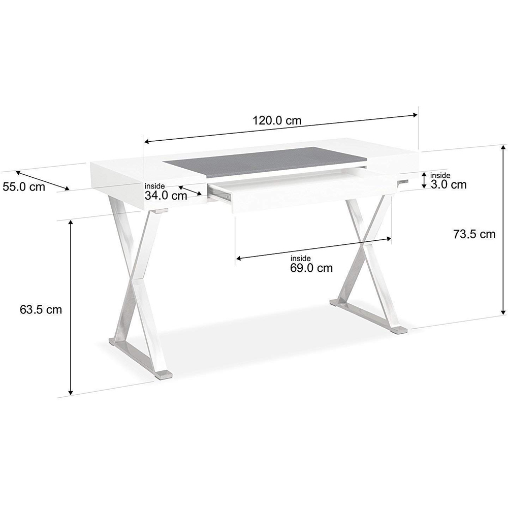 Centurion Supports Adonis Single Drawer Computer Desk with Leather Pad Matt Black and Walnut Image 9