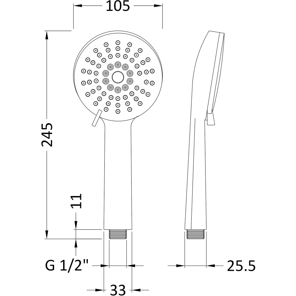 nuie Chrome Multi Function Water Saving Handset Image 2