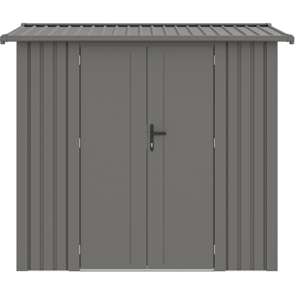 Rowlinson 8 x 6ft Grey Brentvale Premium Apex Metal Garden Shed Image 4