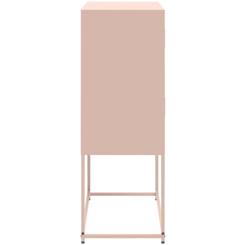 vidaXL 4 Door Pink Steel Industrial Style Sideboard Image 7