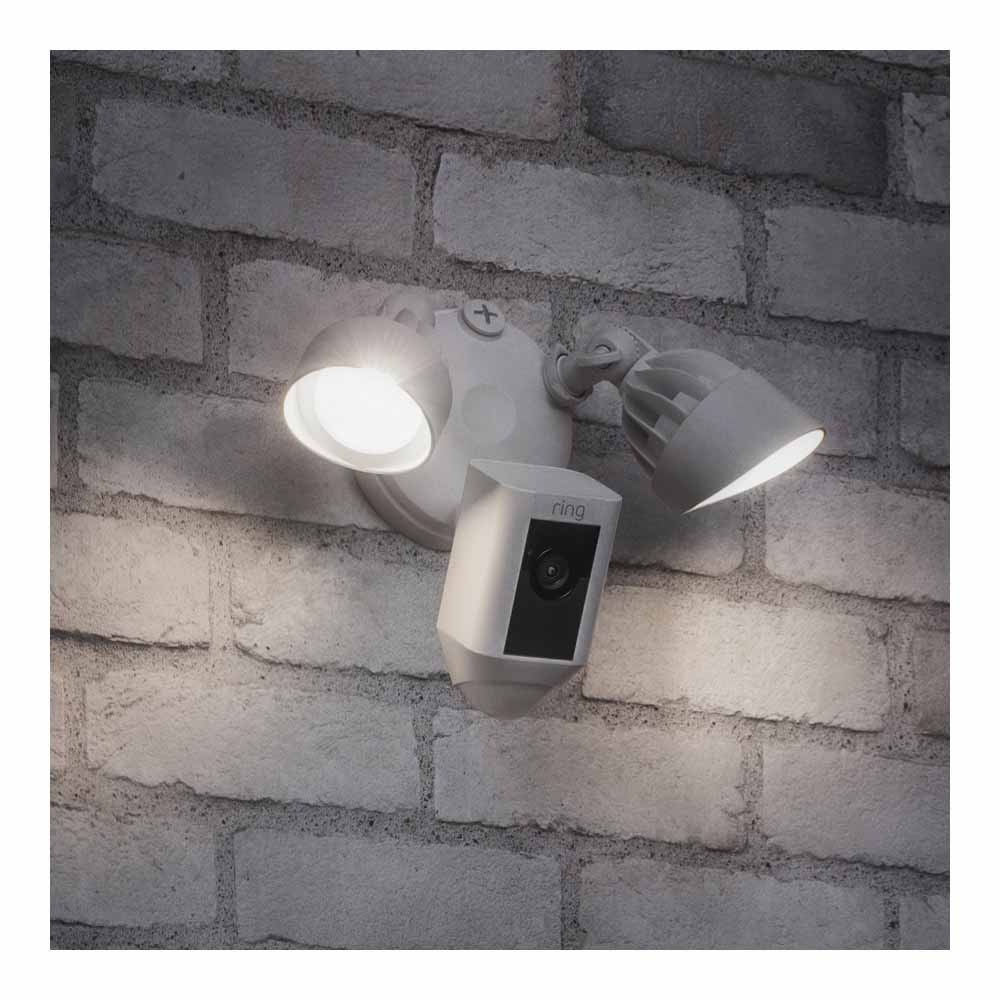 Ring Floodlight Cam Motion Activated Security Camera Wired White Wilko