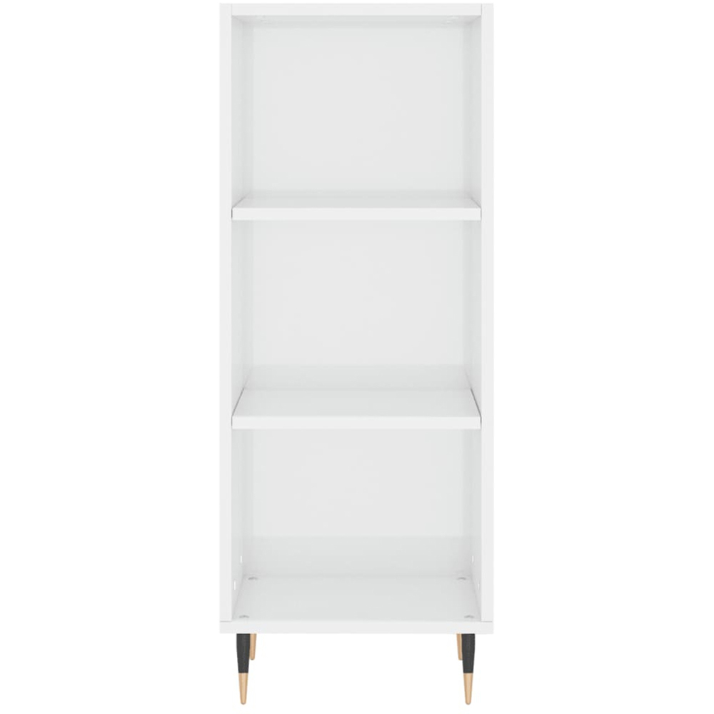vidaXL 3 Shelf High Gloss White Sideboard Image 4
