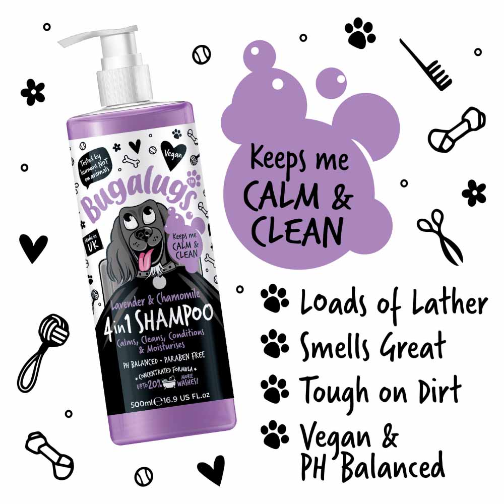 Bugalugs Lavender & Chamomile 4-in-1 Dog Shampoo 500ml Image 2
