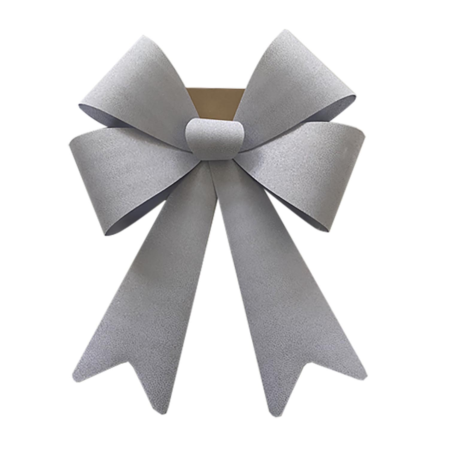 Platinum Eternity White Glitter Bow Christmas Ornament XL Image