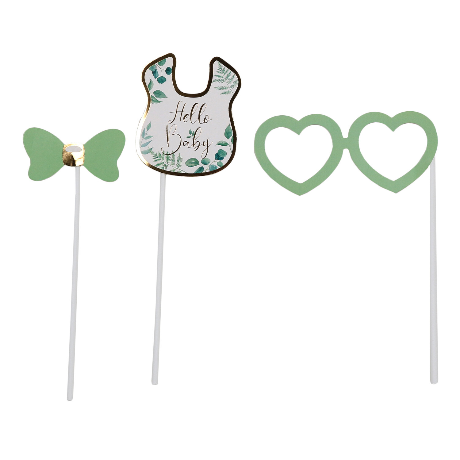 Green Baby Shower Photo Props 10 Pack Image 3