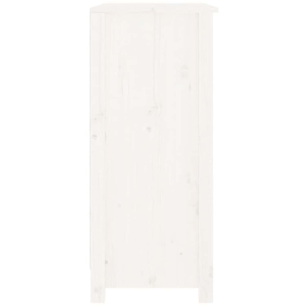 vidaXL 2 Door 2 Drawer White Solid Pine Wood Sideboard Image 6
