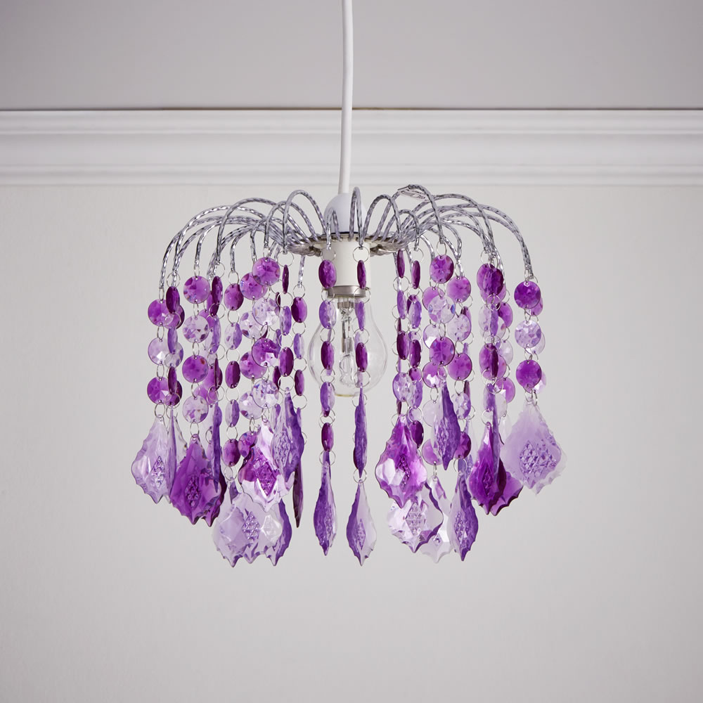 Wilko Purple Acrylic Drop Light Shade Image 1