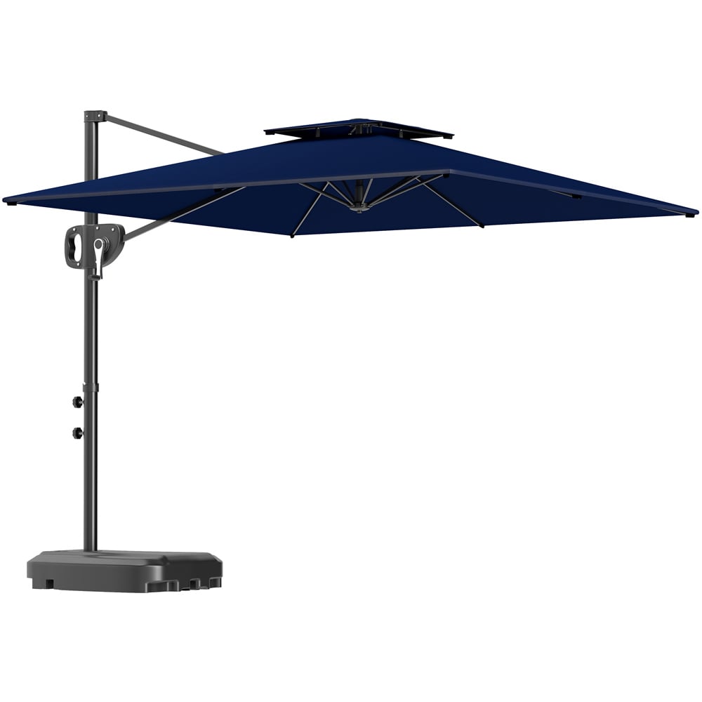 Outsunny Dark Blue Garden Cantilever Parasol Image 1