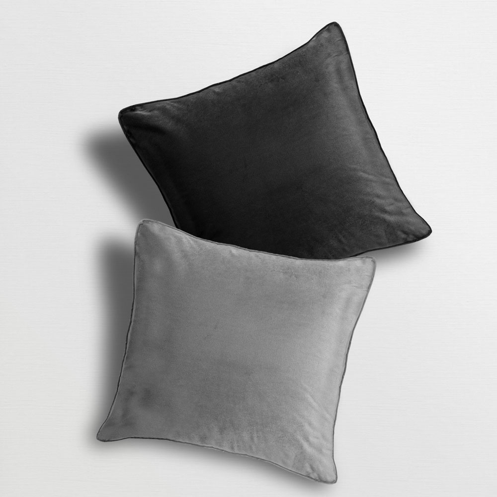Velosso Luna Silver and Black Filled Cushion 43 x 43cm 2 Pack Image 2