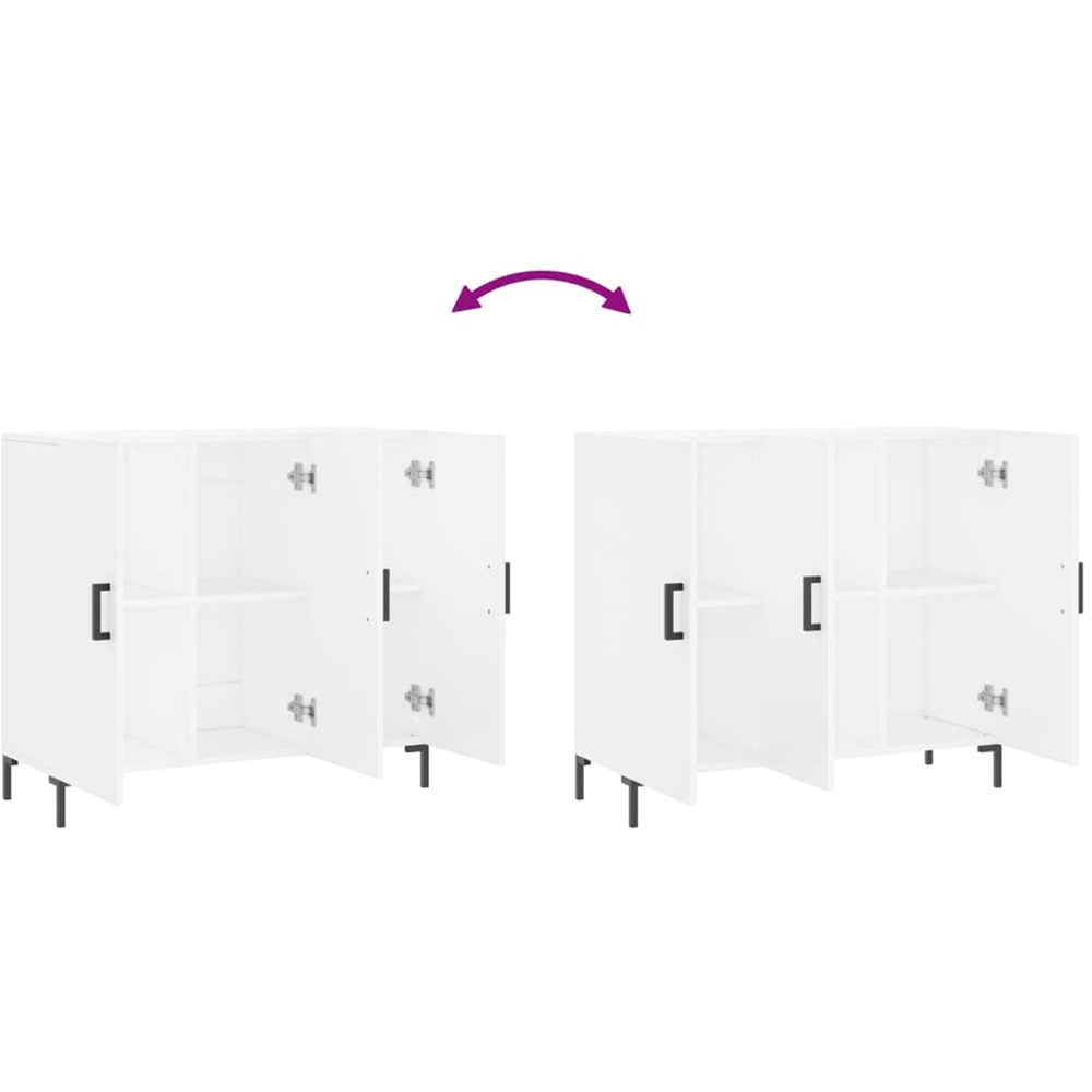 vidaXL 3 Door White Sideboard Image 9