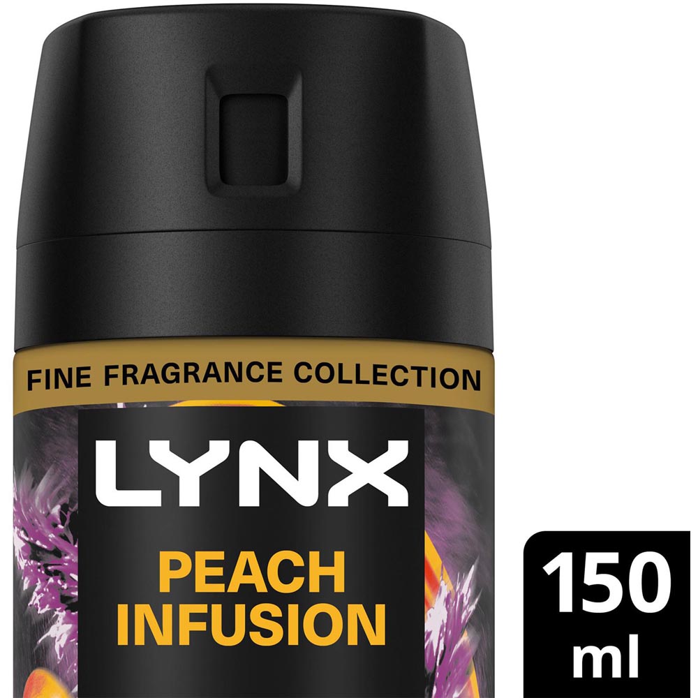 Lynx Fine Fragrance Collection Peach Infusion Men's Body Spray 150ml 6 Pack Image 4