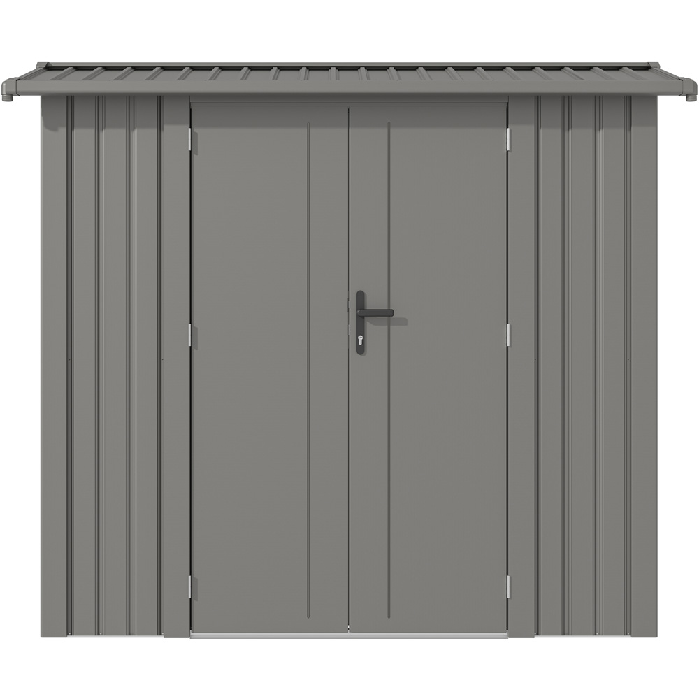 Rowlinson 8 x 4ft Grey Brentvale Premium Apex Metal Garden Shed Image 4