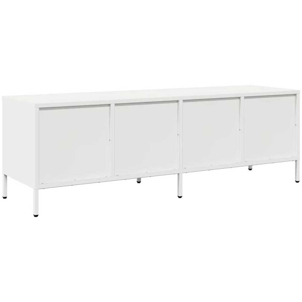 vidaXL 4 Drawer White Steel Industrial Style TV Cabinet Image 6