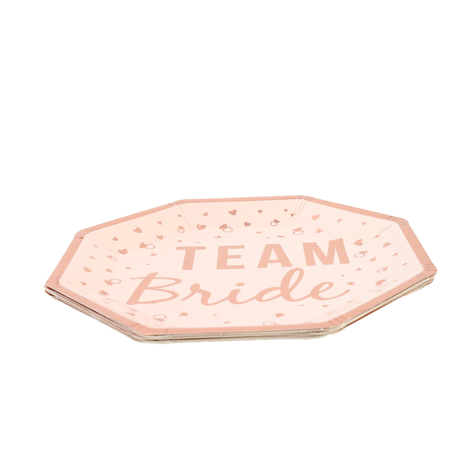 Pack of 8 Team Bride Rose Gold Plates  - Rose Gold Image 3