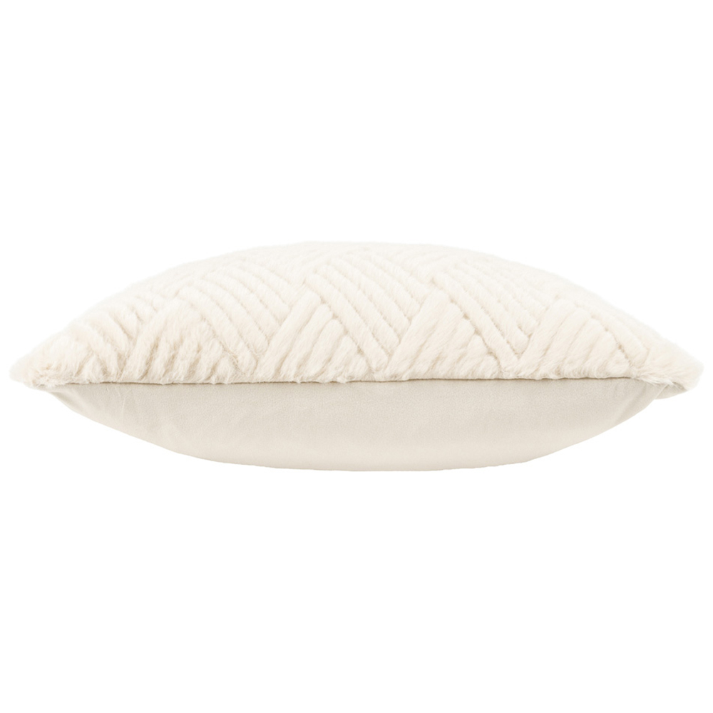 Paoletti Sonnet Ecru Cut Faux Fur Cushion Image 4