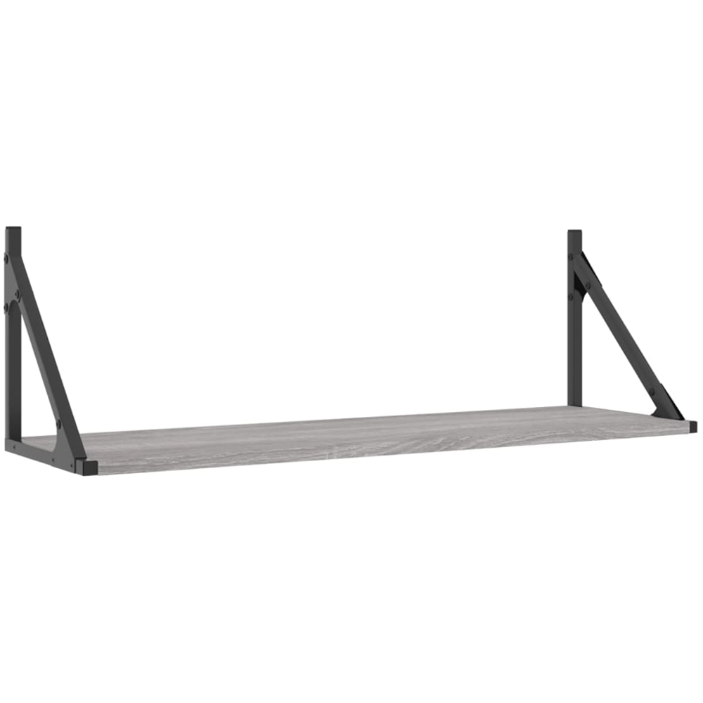 vidaXL 80 x 25 x 25.5cm Grey Sonoma Oak Floating Wall Shelf 2 Pack Image 1