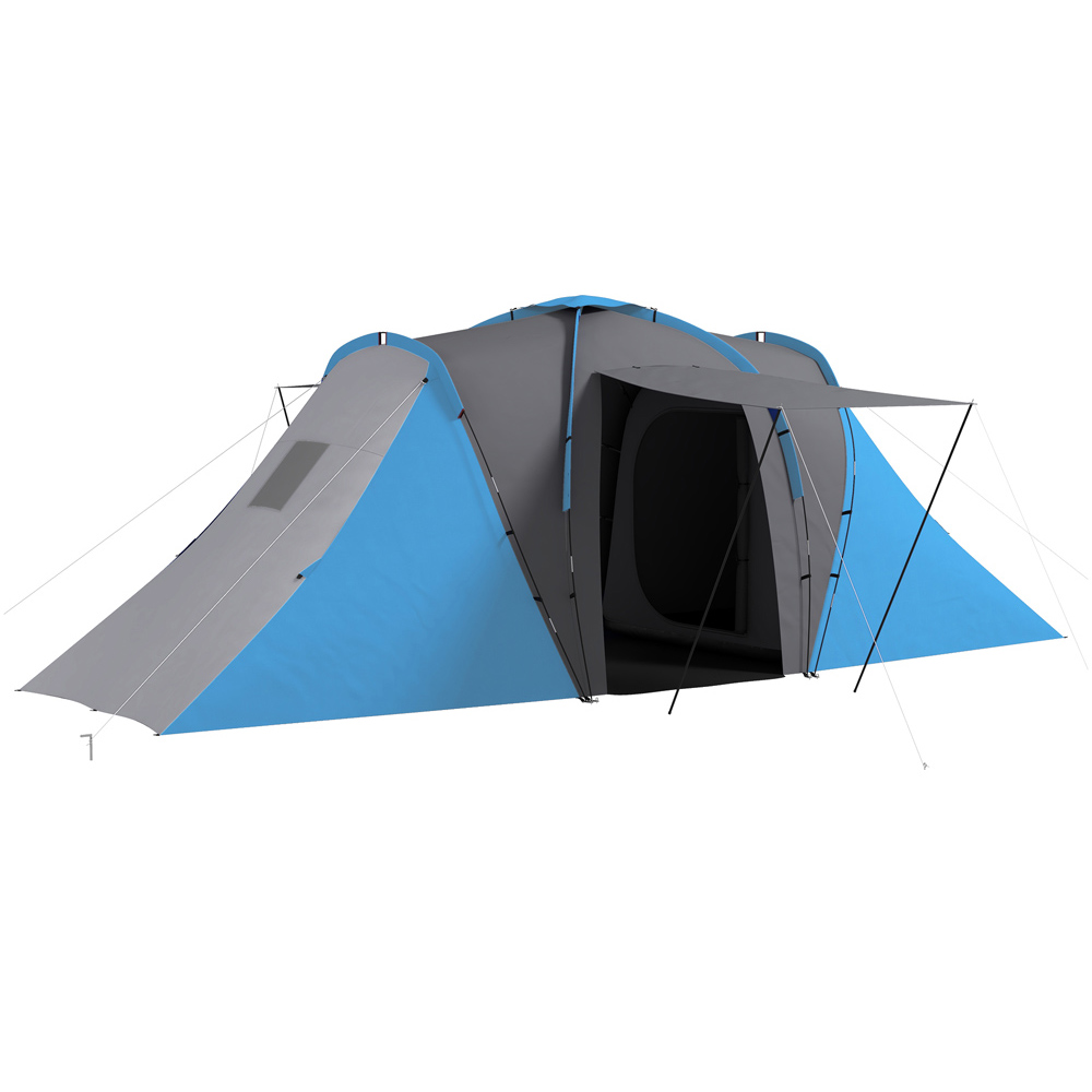 Outsunny 4-6 Person Waterproof Camping Tent Blue Image 1