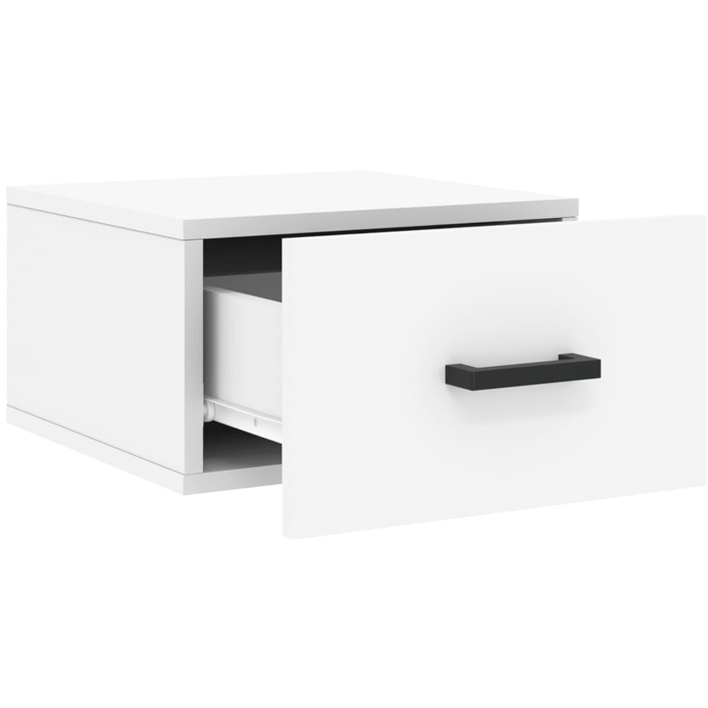 vidaXL Singe Drawer White Wall Mounted Bedside Table Image 6