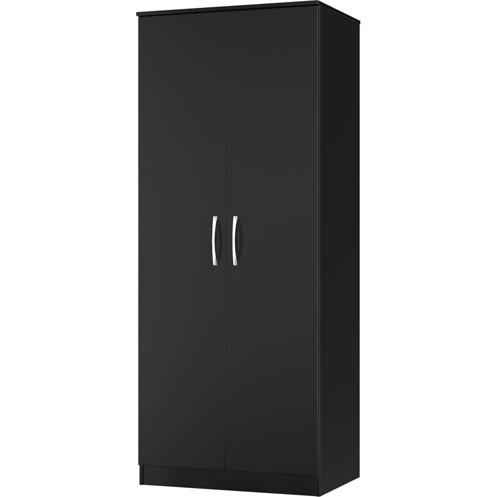 Crowndale Avon 2 Door Matt Black Wardrobe Ready Assembled Image 4