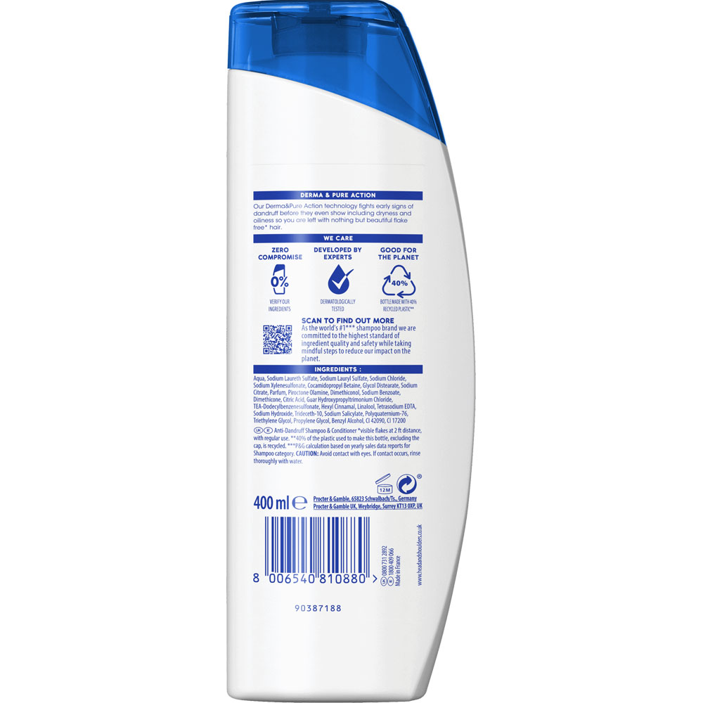 Head and Shoulders Classic Clean 2 in 1 Anti Dandruff Shampoo and Conditioner 400ml Image 2