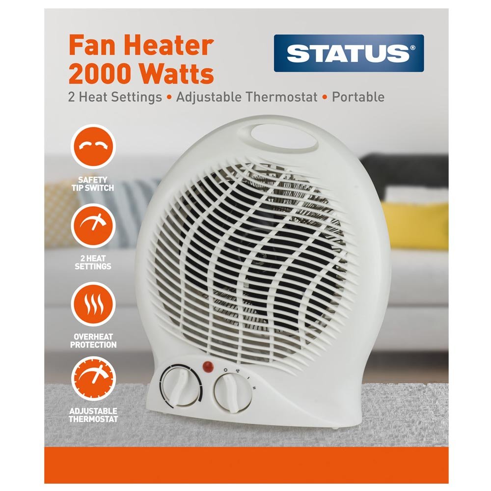 Status 2000w Upright Fan Heater Wilko