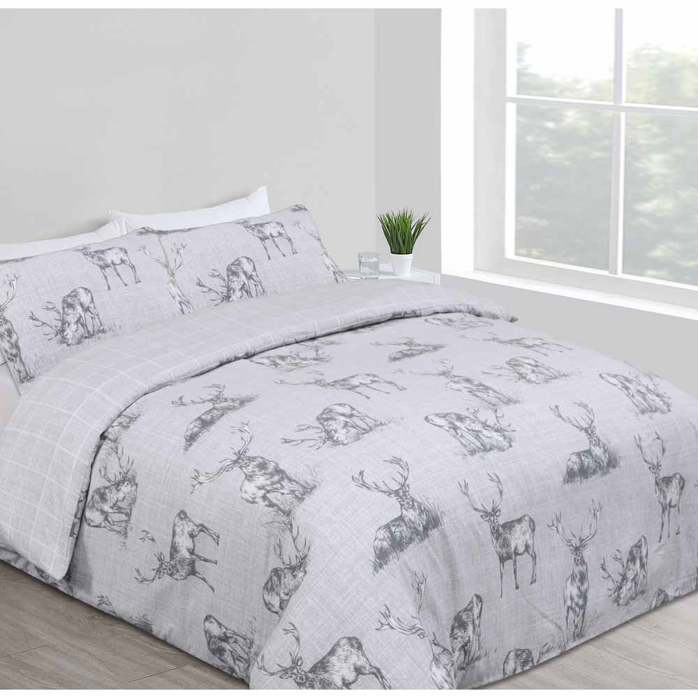 Wilko Stag Brushed Cotton Double Duvet Set Image 1
