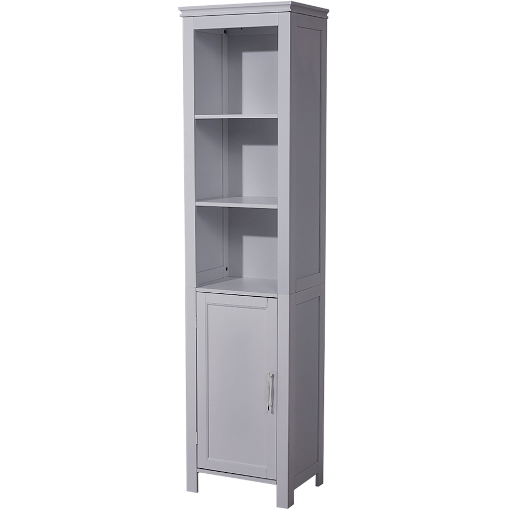 H&O Direct Single Door Grey Freestanding Bathroom Cabinet Image 2