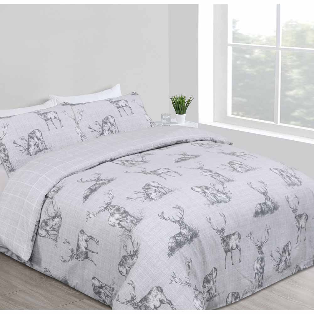 Wilko Stag Brushed Cotton King Size Duvet Set Image 1